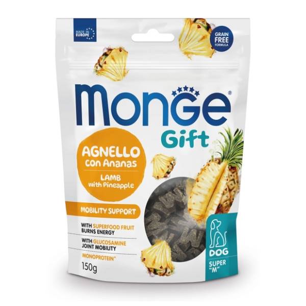 MONGE Gift mobility support super M poslastica za pse jagnjetina i ananas 150g