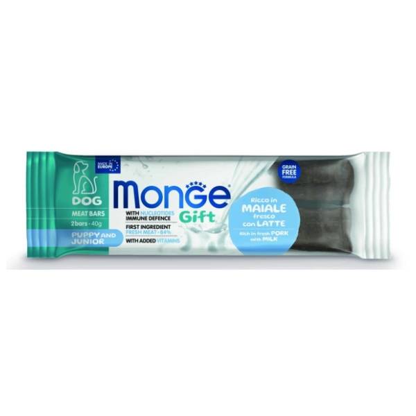 MONGE Gift puppy & junior poslastica za pse svinjetina i mleko 40g