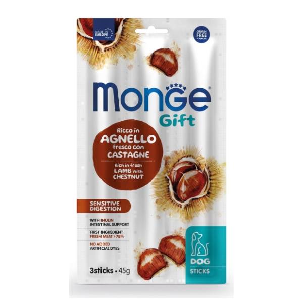 MONGE Gift sensitive digestion poslastica za pse jagnjetina i kesten 45g