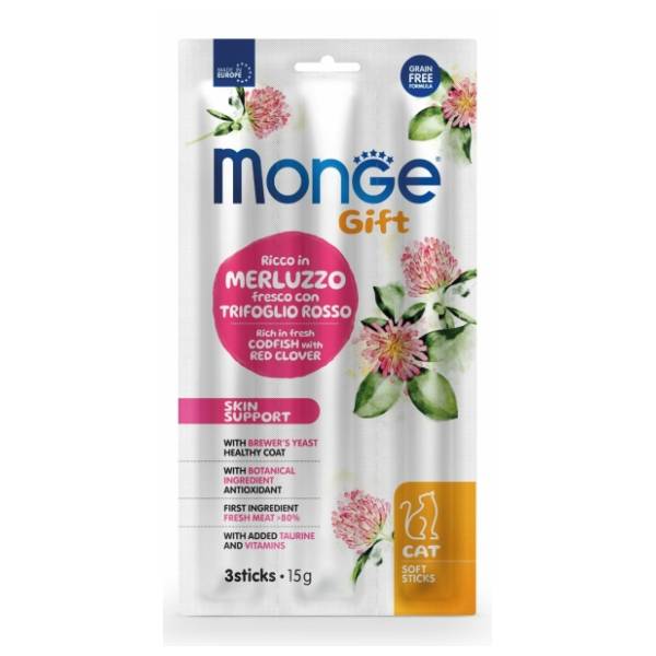 MONGE Gift skin support poslastica za mačke bakalar sa karanfilićem 15g