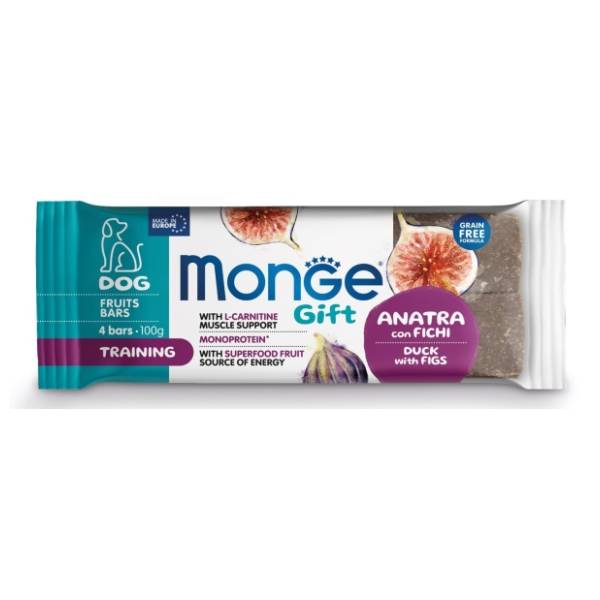 MONGE Gift training poslastica za pse pačetina i smokva 100g