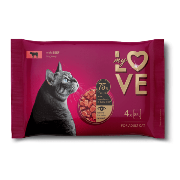 MY LOVE hrana za mačke govedina 4x85g