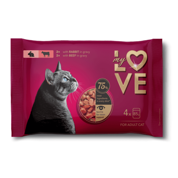 MY LOVE hrana za mačke zečetina i govedina 4x85g
