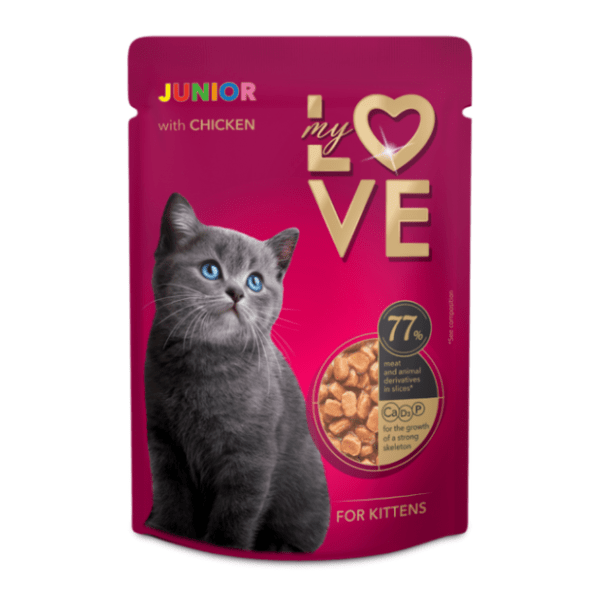 MY LOVE Junior hrana za mačke piletina 85g