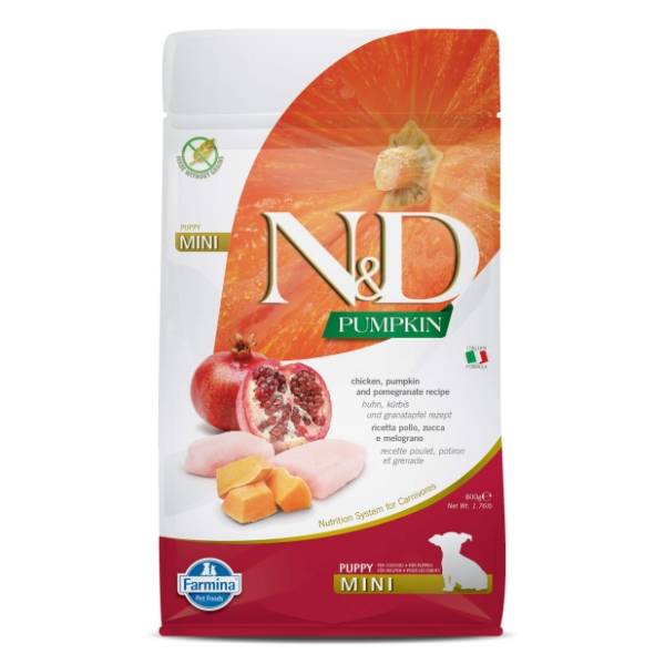 N&D Pumpkin mini puppy hrana za pse bundeva nar i piletina 800g