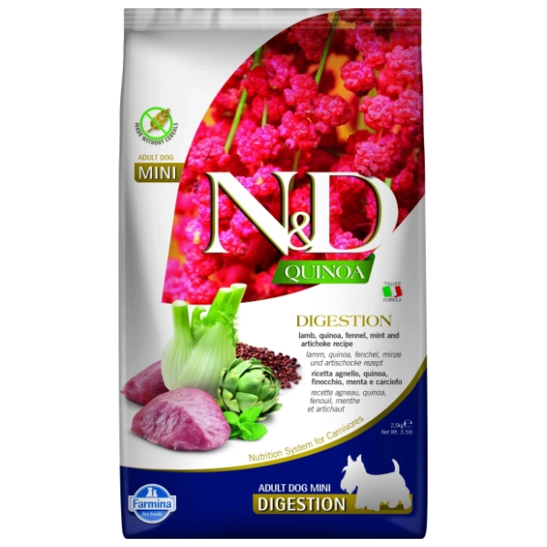 N&D Quinoa digestion mini hrana za pse jagnjetina komorač 2,5kg
