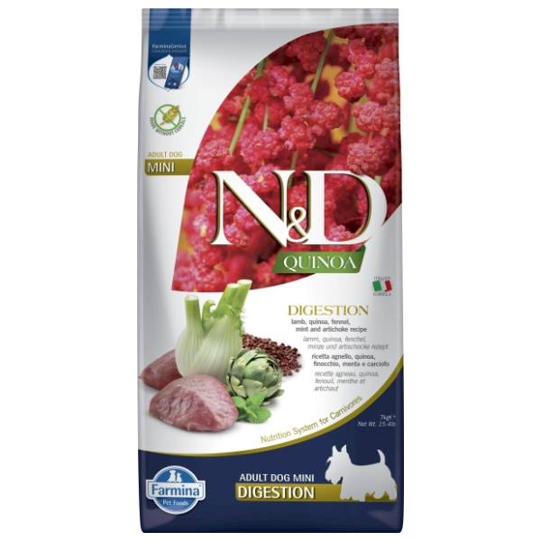 N&D Quinoa digestion mini hrana za pse jagnjetina komorač 7kg
