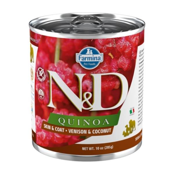 N&D Quinoa skin&coat hrana za pse divljač i kokos 285g