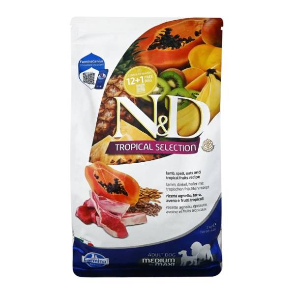 N&D Tropical medium&maxi hrana za pse jagnjetina 2kg