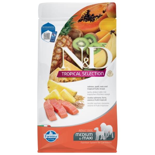 N&D Tropical medium&maxi hrana za pse losos 10kg