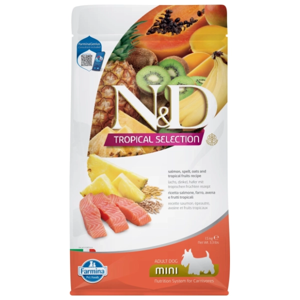 N&D Tropical mini hrana za pse losos 1,5kg