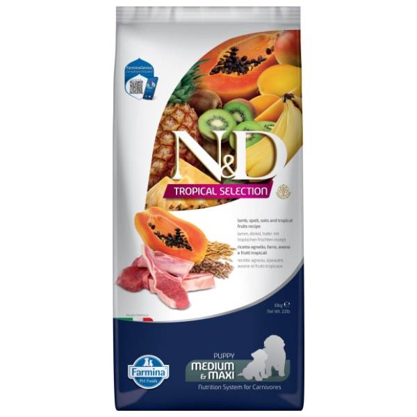 N&D Tropical puppy medium&maxi hrana za pse jagnjetina 10kg