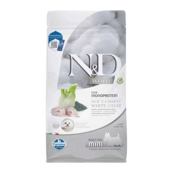 N&D White mini hrana za pse sea bass spirulina fenel 2kg