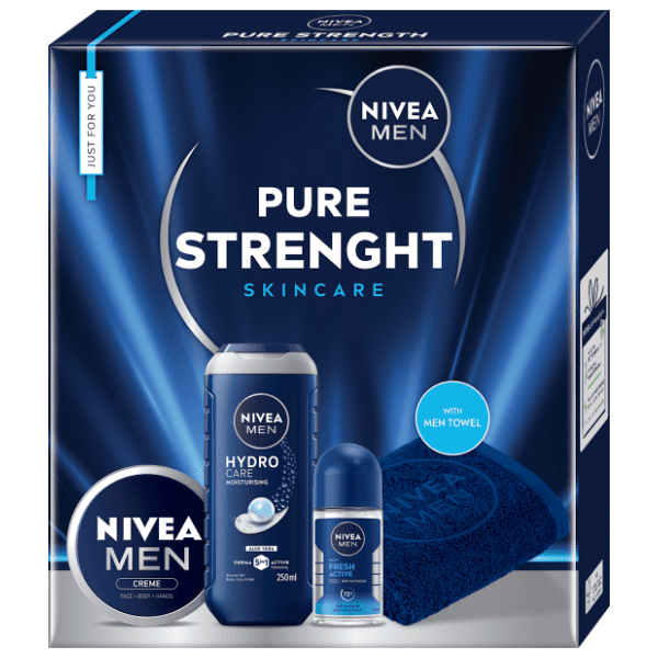 NIVEA Men set Xmas 2026 pure strength (kupka dezodorans after shave peškir)
