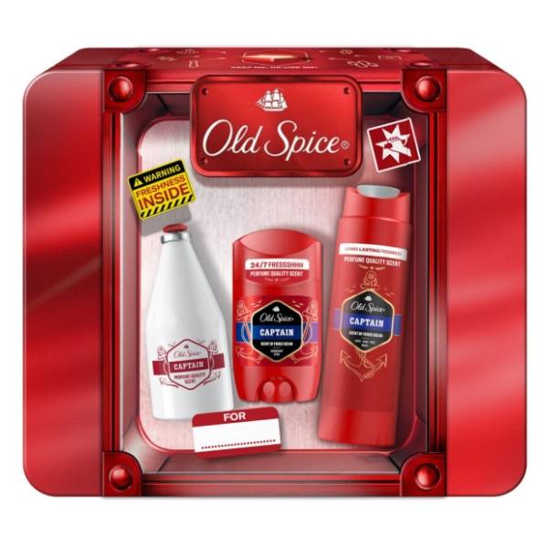 OLD SPICE set Captain tinbox (gel za tuširanje, stik i after shave)