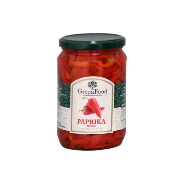 Paprika GREEN FOOD crvena rezana 680g