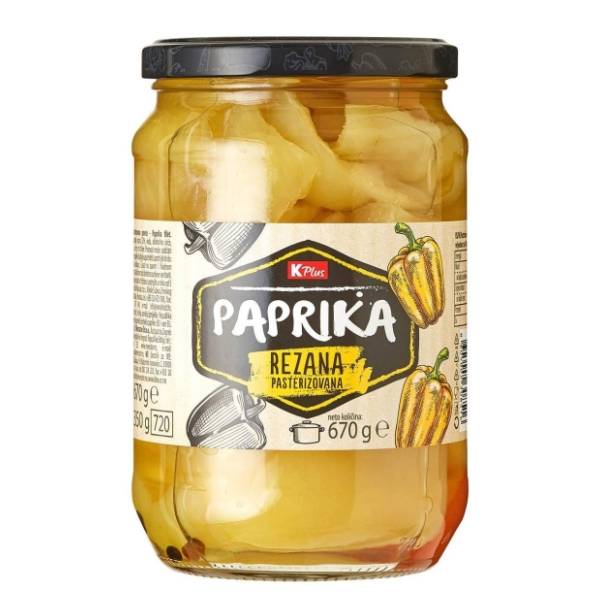 Paprika K PLUS žuta rezana 670g