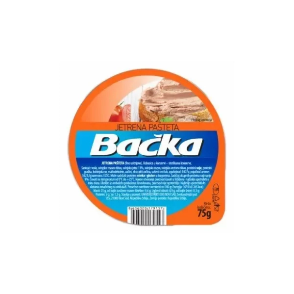 Pašteta BAČKA jetrena 75g