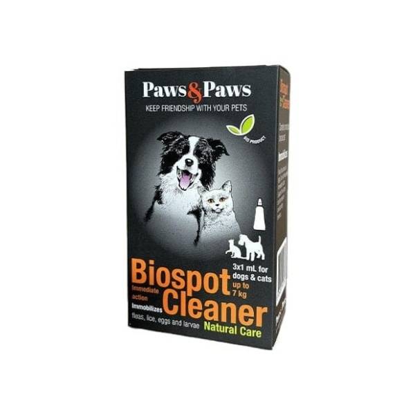 PAWS&PAWS Biospot cleaner antiparazitske ampule za pse do 7kg 3x1ml