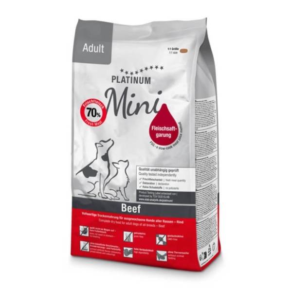 PLATINUM Adult mini hrana za male pse govedina 900g