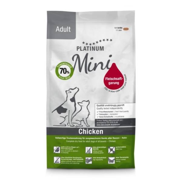 PLATINUM Adult mini hrana za male pse piletina 900g