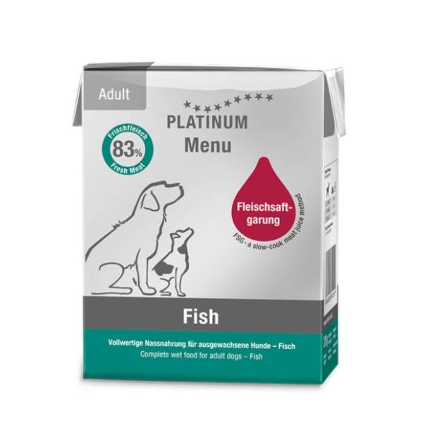 PLATINUM Dog menu hrana za pse riba 375g