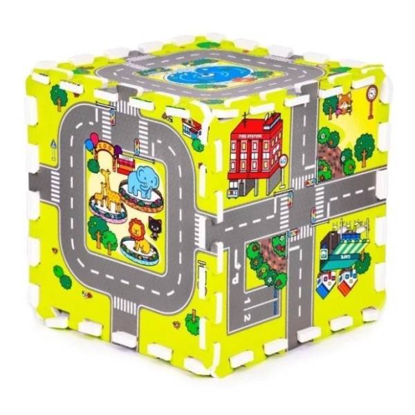 Podloga za igru City puzzle 9 elemenata ECO TOYS