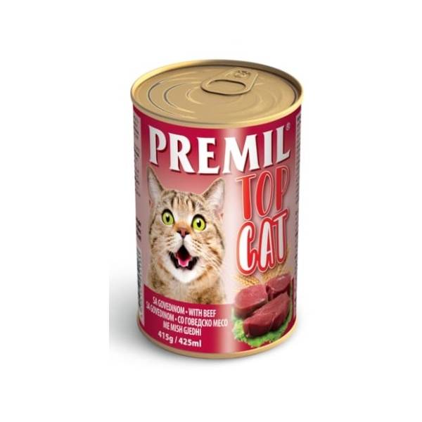 PREMIL Top coat hrana za odrasle mačke govedina 415g