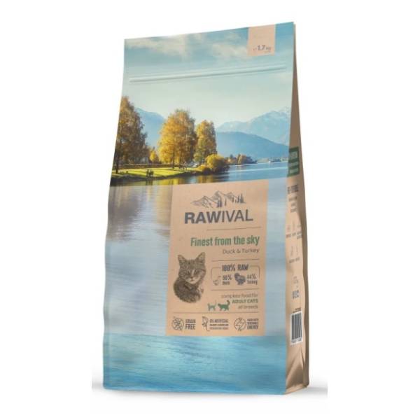 RAWIVAL Finest from the sky adult hrana za mačke pačetina i ćuretina 1,7kg