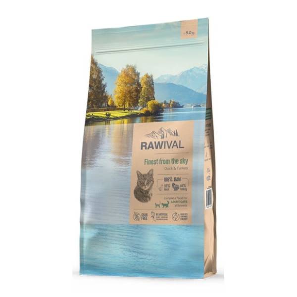 RAWIVAL Finest from the sky adult hrana za mačke pačetina i ćuretina 5kg