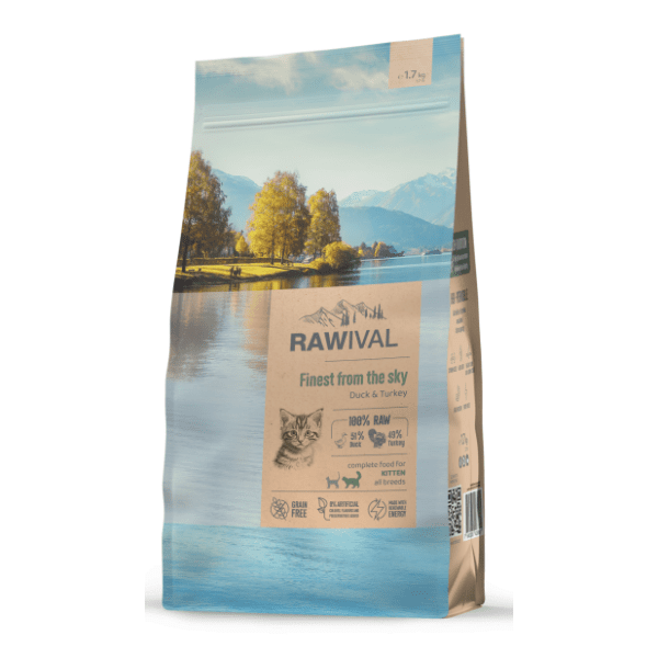 RAWIVAL Finest from the sky kitten hrana za mačke pačetina i ćuretina 1,7kg