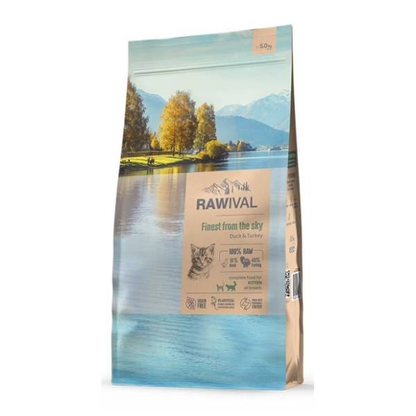 RAWIVAL Finest from the sky kitten hrana za mačke pačetina i ćuretina 5kg
