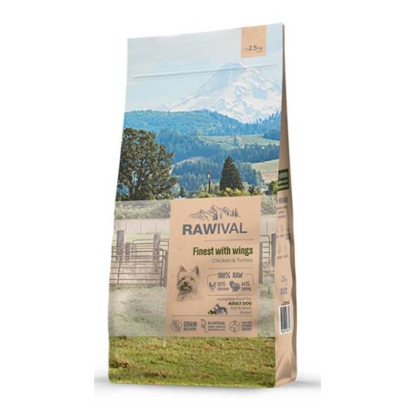 RAWIVAL Finest with wings adult hrana za patuljaste pse piletina ćuretina 2,5kg