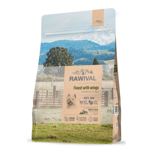 RAWIVAL Finest with wings adult hrana za patuljaste pse piletina ćuretina 750g