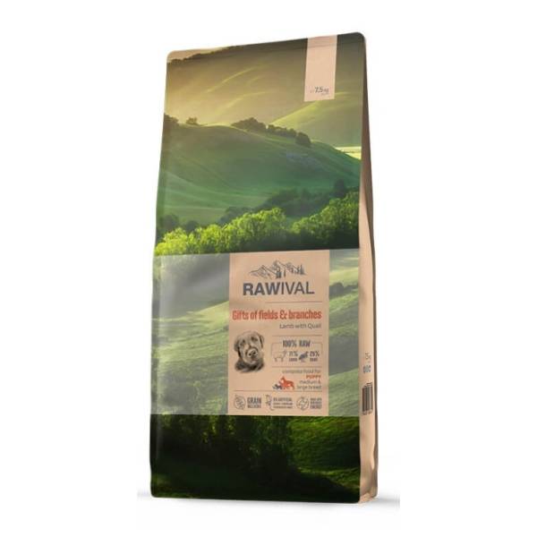 RAWIVAL Gifts of fields&branches puppy hrana za velike pse jagnjetina 7,5kg