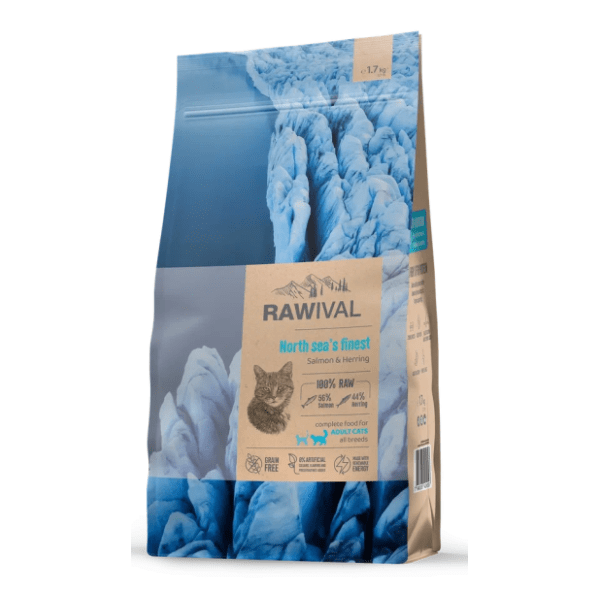 RAWIVAL North sea’s finest adult hrana za mačke losos i haringa 1,7kg