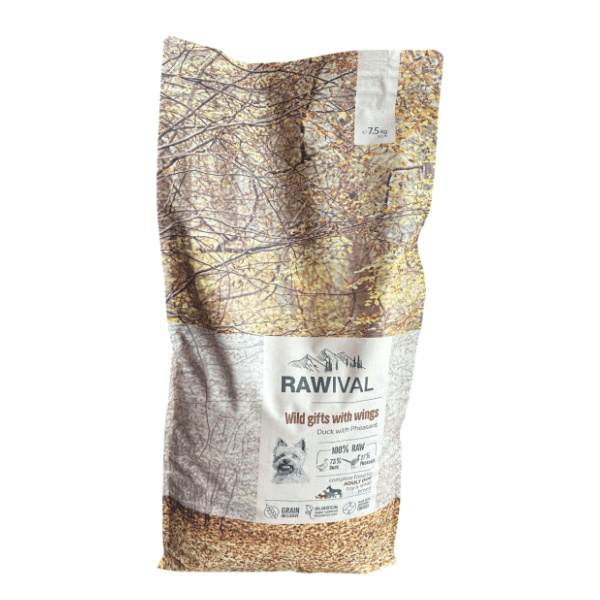 RAWIVAL Wild gifts with wings adult hrana za patuljaste pse pačetina fazan 7,5kg