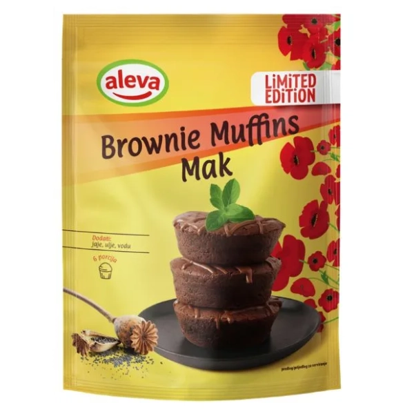Smeša za kolače ALEVA Brownie muffins mak 175g