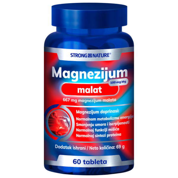 STRONG NATURE Magnezijum malat 100mg tablete 60kom