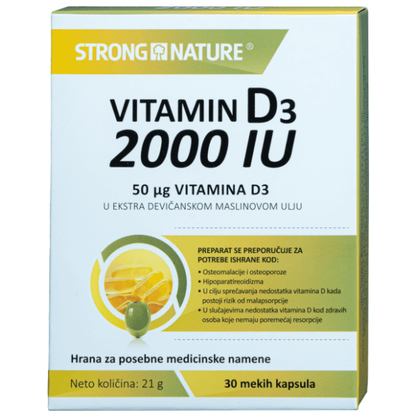 STRONG NATURE Vitamin D3 2000IU kapsule 30kom