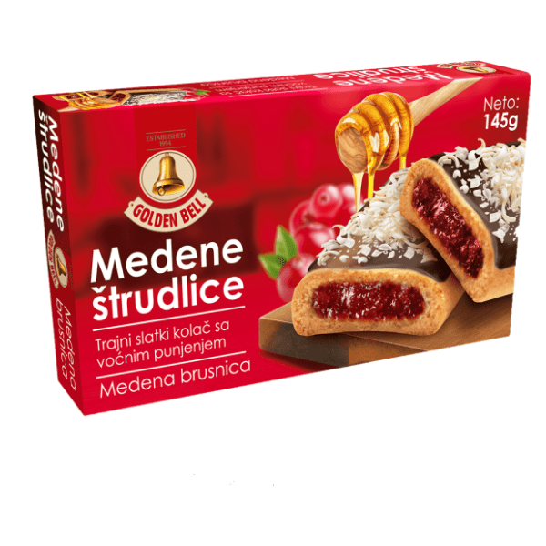 Štrudla GOLDEN BELL medena brusnica 145g