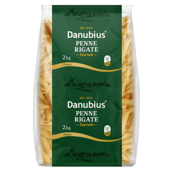 Testenina DANUBIUS penne rigate durum 2kg