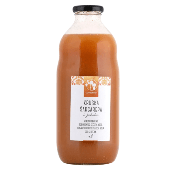 Voćni sok LOVEBERRY kruška šargarepa jabuka 1l