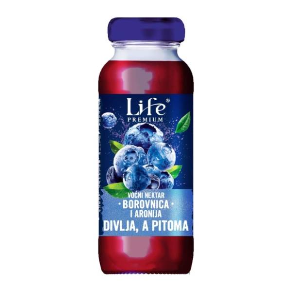 Voćni sok NECTAR Life premium borovnica i aronija staklo 200ml