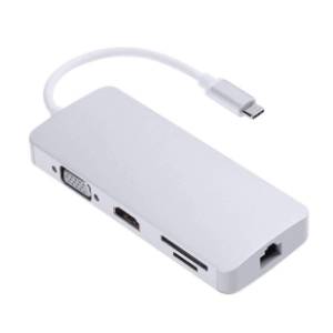 FAST ASIA konverter USB (m) na VGA/HDMI/SD/Micro SD/RJ-45/2xUSB 3.0/USB-C/SD/MicroSD (ž)
