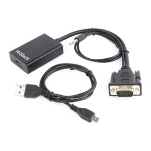 GEMBIRD konverter VGA (m) na HDMI (ž) + 3.5mm