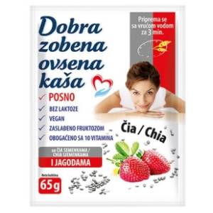 DOBRA ovsena kaša chia jagoda 65g