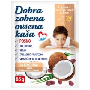 DOBRA ovsena kaša kokos suvo grožđe 65g