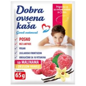 DOBRA ovsena kaša malina i vanila 65g