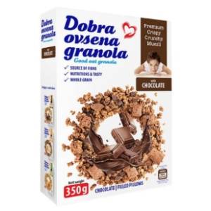 DOBRA OVSENA granola 3 vrste čokolade 350g